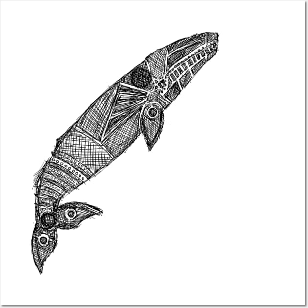 Gray Whale Sketch Wall Art by Hinterlund